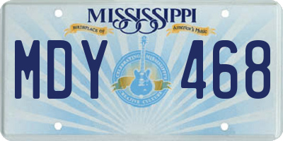 MS license plate MDY468