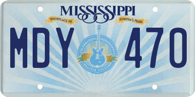 MS license plate MDY470