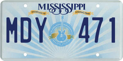 MS license plate MDY471