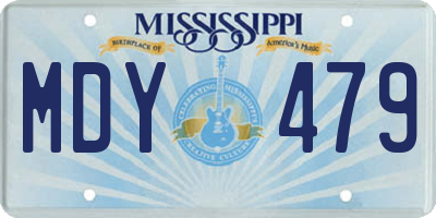 MS license plate MDY479