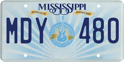 MS license plate MDY480
