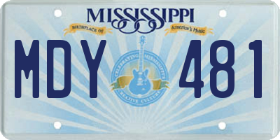 MS license plate MDY481