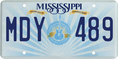 MS license plate MDY489