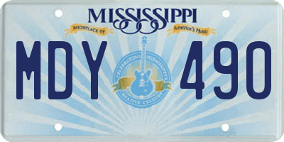 MS license plate MDY490