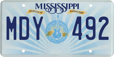 MS license plate MDY492