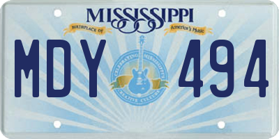MS license plate MDY494