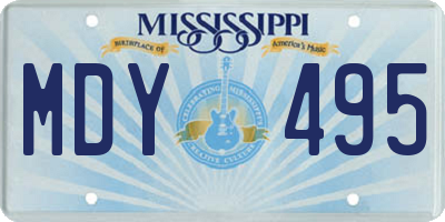 MS license plate MDY495
