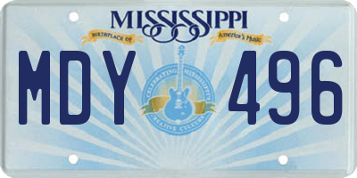 MS license plate MDY496
