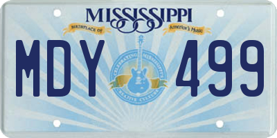 MS license plate MDY499