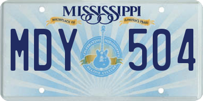 MS license plate MDY504