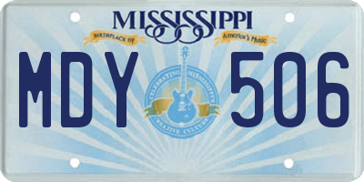 MS license plate MDY506