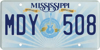 MS license plate MDY508