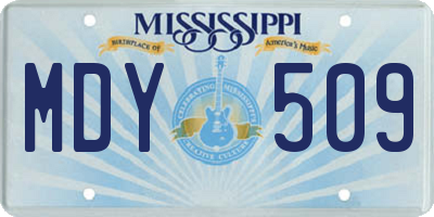 MS license plate MDY509
