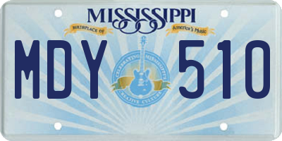 MS license plate MDY510