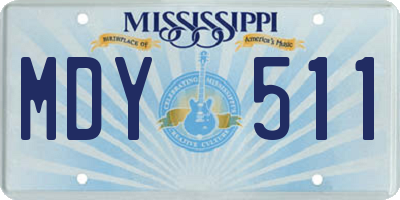 MS license plate MDY511
