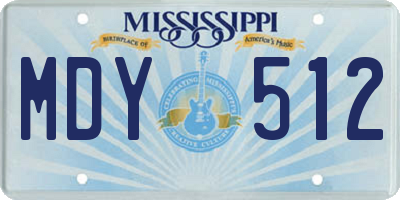 MS license plate MDY512