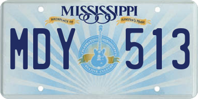 MS license plate MDY513
