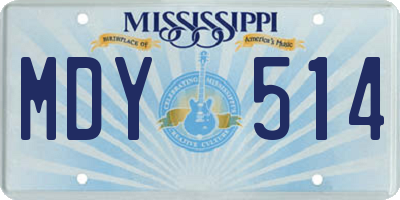MS license plate MDY514