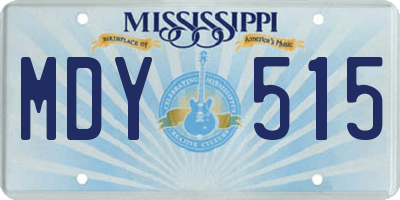 MS license plate MDY515