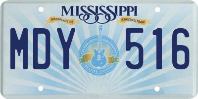MS license plate MDY516