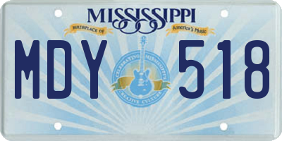 MS license plate MDY518