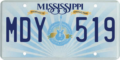 MS license plate MDY519
