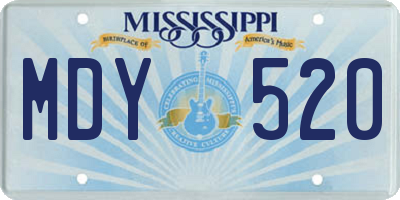 MS license plate MDY520