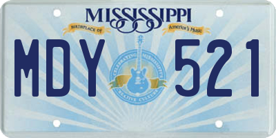 MS license plate MDY521