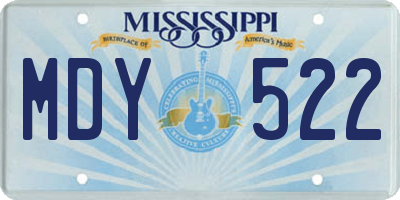 MS license plate MDY522