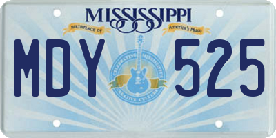 MS license plate MDY525