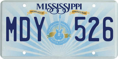 MS license plate MDY526
