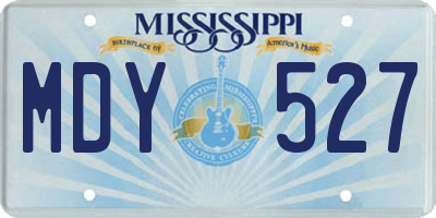 MS license plate MDY527