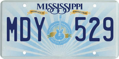 MS license plate MDY529