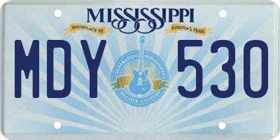 MS license plate MDY530
