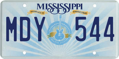 MS license plate MDY544