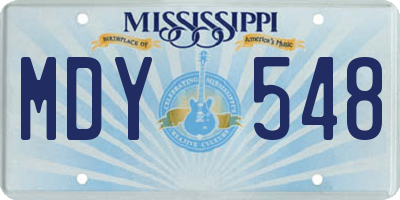 MS license plate MDY548