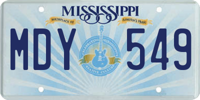MS license plate MDY549