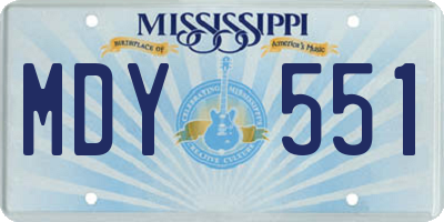 MS license plate MDY551