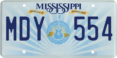 MS license plate MDY554