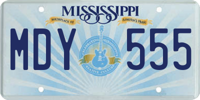 MS license plate MDY555