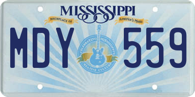 MS license plate MDY559