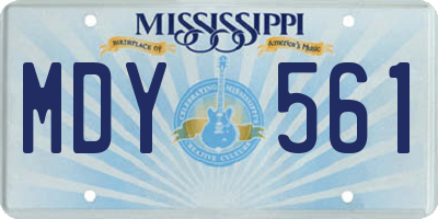MS license plate MDY561
