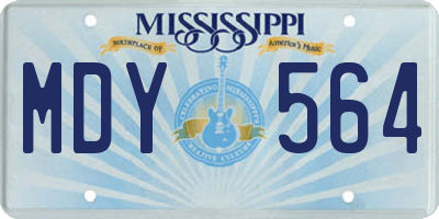 MS license plate MDY564
