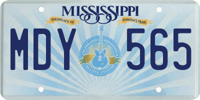 MS license plate MDY565