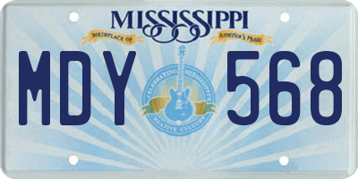 MS license plate MDY568
