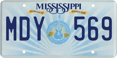 MS license plate MDY569