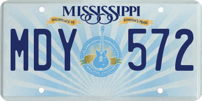 MS license plate MDY572
