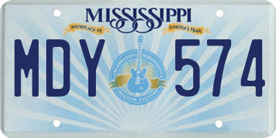 MS license plate MDY574