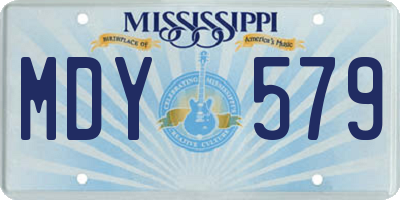 MS license plate MDY579