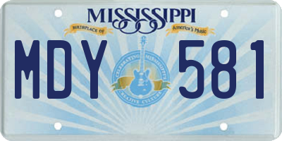 MS license plate MDY581